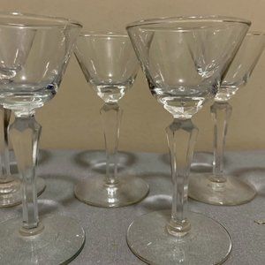 Cocktail Crystal Champagne Set of 6 - Vintage Daiquiri Stemware - Italy Sherry